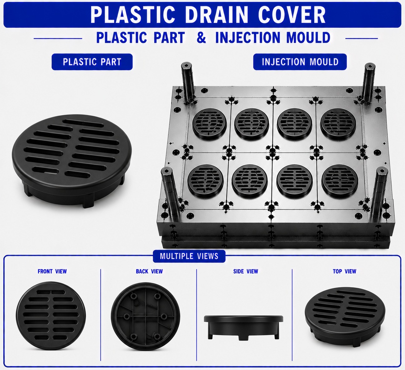 Plastic Drain Cover Mould and Moulding Service
